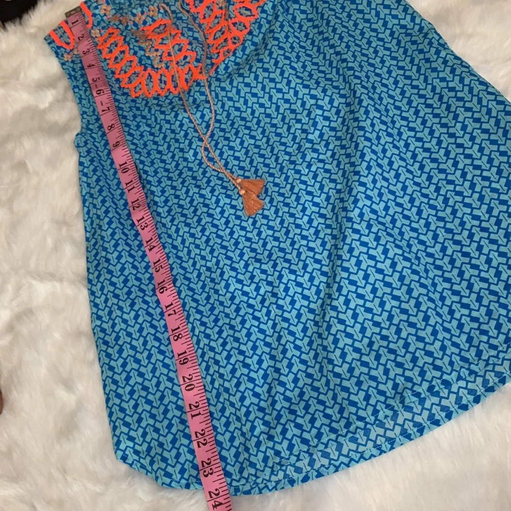 J CREW 100% cotton geometric blue print sleeveless lightweight top LNWOT… - Picture 8 of 11